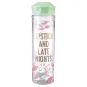 Clay Art Tritan 22oz Water Bottle Double Wall Glitter Lipstick Late Nights Green