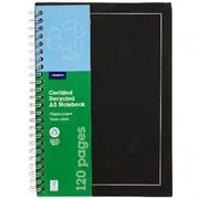 J.Burrows A5 Hard Cover Pressboard Notebook Black 120 Page