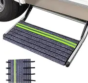 RV Step Carpet | RV Carpet for Steps with Reflective Strip | Tread Mat 18 X 18 Inch with Adjustable Snap Fastener, Non-Slip Rug for Trailer Outdoor Camping