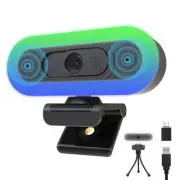 Hrayzan 2K Webcam for PC, Plug and Play USB C Webcam with Dual Microphones,Ri...