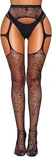 [RSLOVE] Women's Sexy Fishnet Stockings Thigh High Lace Garter Tights Suspender Crotchless Pantyhose