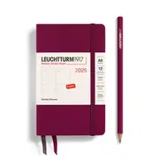 Weekly Planner 2025, Hardcover (Port Red) - A6