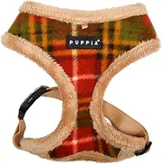 [Puppia] Norman Dog Harness Over-The-Head Warm Winter Checkered Pattern Adjustable Chest for Small and Medium Dog, Beige, Small