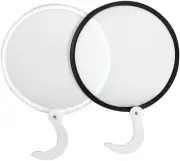 2 Pcs Foldable Fan,Handheld round Folding Fan,White Hand Held Fans，Plastic Mi...