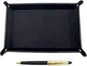 Japanese Grain Cowhide Leather Pen Tray Black Neo D-800 Holi Gold Finish Retro Ballpoint Pen Set Black TRASB-800B-B