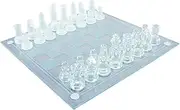 Party Central Exquisite Glass Chess Set for Elegant Home Décor, for Game Nights with Family & Friends