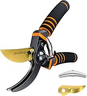 JiveSnip Premium Pruner Professional Ratchet Anvil Secateurs - Professional Bypass Secateurs for Plants, Hedges and Flowers