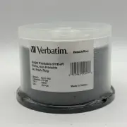 Verbatim DataLifePlus 50 PCS Inkjet Printable DVD+R 94917 White Blank 4.7 GB 16X