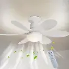 Socket Fan with Light E26/E27 Base Small Ceiling Fan 3 Color Dimmable 3000-6500K