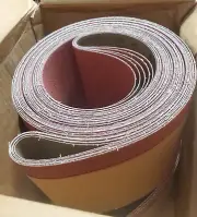 1 Box Of 10 Aluminum Oxide Cloth Backed Sanding Belt Size: 6" X 168" Grit: 80