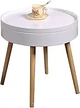 Round Nesting Tables,Side Tables Small Sofa Table End Tables for Living Room,Tables Bedside Tables for Bedroom Small Spaces(Color:White)
