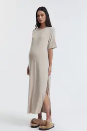 T-shirt Relaxed Maxi Dress (Taupe)