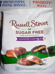 Russel Stover Sugar Free Assorted Carmels Assortment Chocolate Candy 15.3 OZ Bag