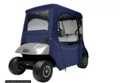 EZ Go Golf Cart Enclosure Custom Fit - 2 Person Car Navy Blue Short Roof
