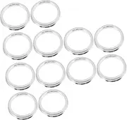 SOLUSTRE 12 Pcs Hub Collar Wheelies Car Hub Centric Rings Auto Hub Centric Rings Car Hub Center Ring Auto Hub Center Hole Ring Hub Ring Automotive Wheels Wheel Hub Silver Aluminum Alloy