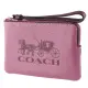 【COACH】牛皮皮革馬車LOGO烙印拉鍊手拿包