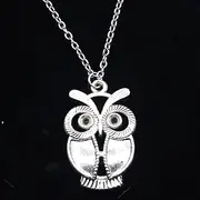 [ZOJK] Necklace 34X21Mm Big Eyes Owl Pendants Short Long Women Men Colar Choker Jewelry Gift