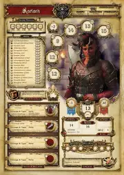 Fine Art Baldur's Gate 3 Karlach Character Sheet high res. Photographic Sheet