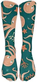 [XMKWI] Cartoon Octopus Womens Humor Athletic Crew Sock Stocking Baseball Compression Socks