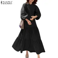 在飛比找蝦皮商城優惠-Zanzea 女式韓版九分袖蕾絲拼接下擺雙層襯衫裙