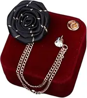 [Generic] Fabric Brooches Pins Metal Chain Tassel Men's Suit Collar Lapel Pin Men Women Wedding Banquet Jewelry Clothing Accessories (Color : H, Size : One Size) (A One Size)