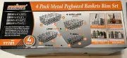 Pegboard Organizer Baskets Square Bins 8 Metal Wire Wall Shelf Baskets Black