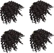 FOMIYES 4Pcs Bob Curly Synthetic Braids Hair Extensions for Women Lightweight Spring Crochet Braiding Hair for Fashionable Styles and Daily Wear