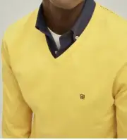 Jersey Ch Carolina Herrera Man Neck Peak Yellow Speedy Stitcher Blue Size XL