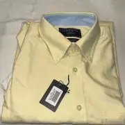 Charles Tyrwhitt MED Pale Yellow Oxford Weave Classic Fit Mens Shirt NWOT