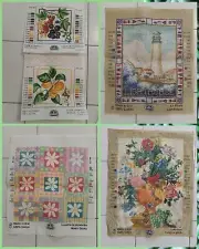 LOT 5 - DMC Preprinted Canvas Tapestry Needlepoint - Fruits Flowers Light House