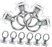 10pcs Single Rail Joint Tie down Track Hook Rails Rings Single Track Accessories Single Fitting for Truck Bed Tie down Fitting Round Ring