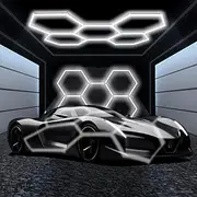 VASTFIRE Hexagon LED Garage Light Super Bright Car Detailing Ceiling LED Shop Light for Warehouse Workshop Gym Basement Car Care Wash Room (5-HEX)