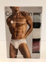 NIB Calvin Klein 3 Pack Of Cotton Stretch Hip Briefs. Classic Fit. Sz 2XL