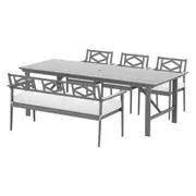 6 Seat Outdoor Dining Set Grey