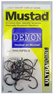 Mustad 39951NPBL Demon Circle Light Fishing Hook Pre Pack #7/0
