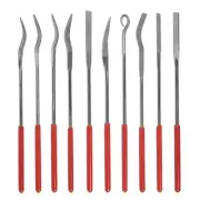 10Pcs Mini Diamond File Set - 3x140mm Miniature Needle Files 150# Grit for