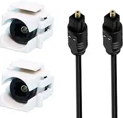 diyTech RCA Wall Plate for Subwoofer RCA Connector - Screwless - White