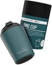 Made by Fressko Reusable Coffee Cup - Stainless Steel Insulated Mug - Leak Proof Travel Cup for Hot/Cold Drinks - 3 Hr Heat Retention - Fits Car Holders & Coffee Machines - Emerald - 8oz 227ml