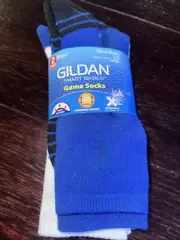 Gildan Smart Basics Game Socks Boys Socks 2 Pair Size 3-9