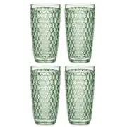 4PK Ladelle Tate Geometric 450ml Highball Acrylic Tumbler Drinking Cup - Forest