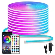 50ft RGB LED neon Rope Lights LED neon Strip Lights with Remote Control/APP C...