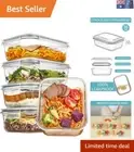 Versatile 5-Pack 35oz Glass Food Containers - Microwave, Oven, Dishwasher Safe