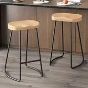 2x ALFORDSON Bar Stools Tractor Vintage 75cm Natural