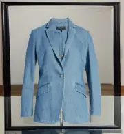 Rag And Bone Size 14 Margot Cotton/Linen/Denim Blazer