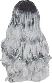 HAPINARY Medium-length Hair Wear Fashion Long Bangs Wig Women Hair Wig Curly Accessories Gradient