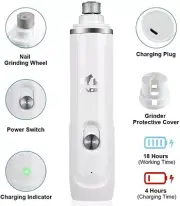 Zacro Pet Nail Grinder Set - 50 DB Ultra Quiet Electric Dog Nail Grinder, Profes