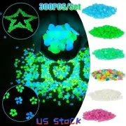 300PCS Glow in Dark Pebbles Glowing Rocks Luminous Stones Fish Tank Garden Decor