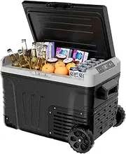 12V Car Refrigerator, 36QT(34L) Portable Freezer 12V/24V DC 110-240V AC,Electric Cooler With Wheels & 2 Baskets