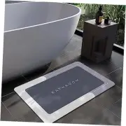 Bath Mat Rugs Non Slip Quick Dry 2'3" x 1'5" (Rectangular) Rectangle Grey