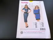Burda Style Pattern 6576 Ms Wide V-Neck Dress in 2 Lengths w/Sleeve Opts 8-18